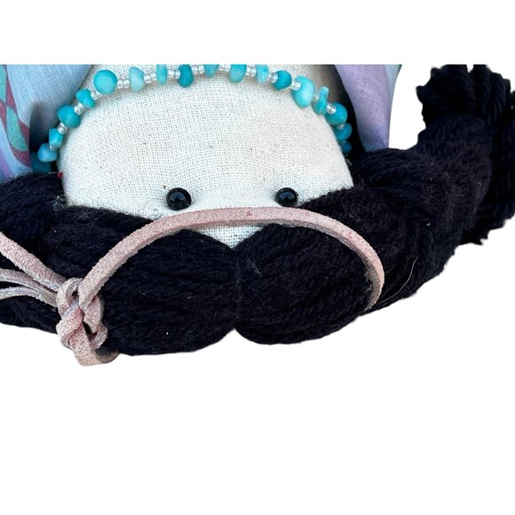 Signed by Kathy Handcrafted 12" Native American Wini Doll W/ bead necklace - Picture 11 of 14